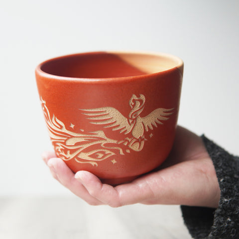 Phoenix Bird Bowl, Farmhouse Style Handmade Pottery