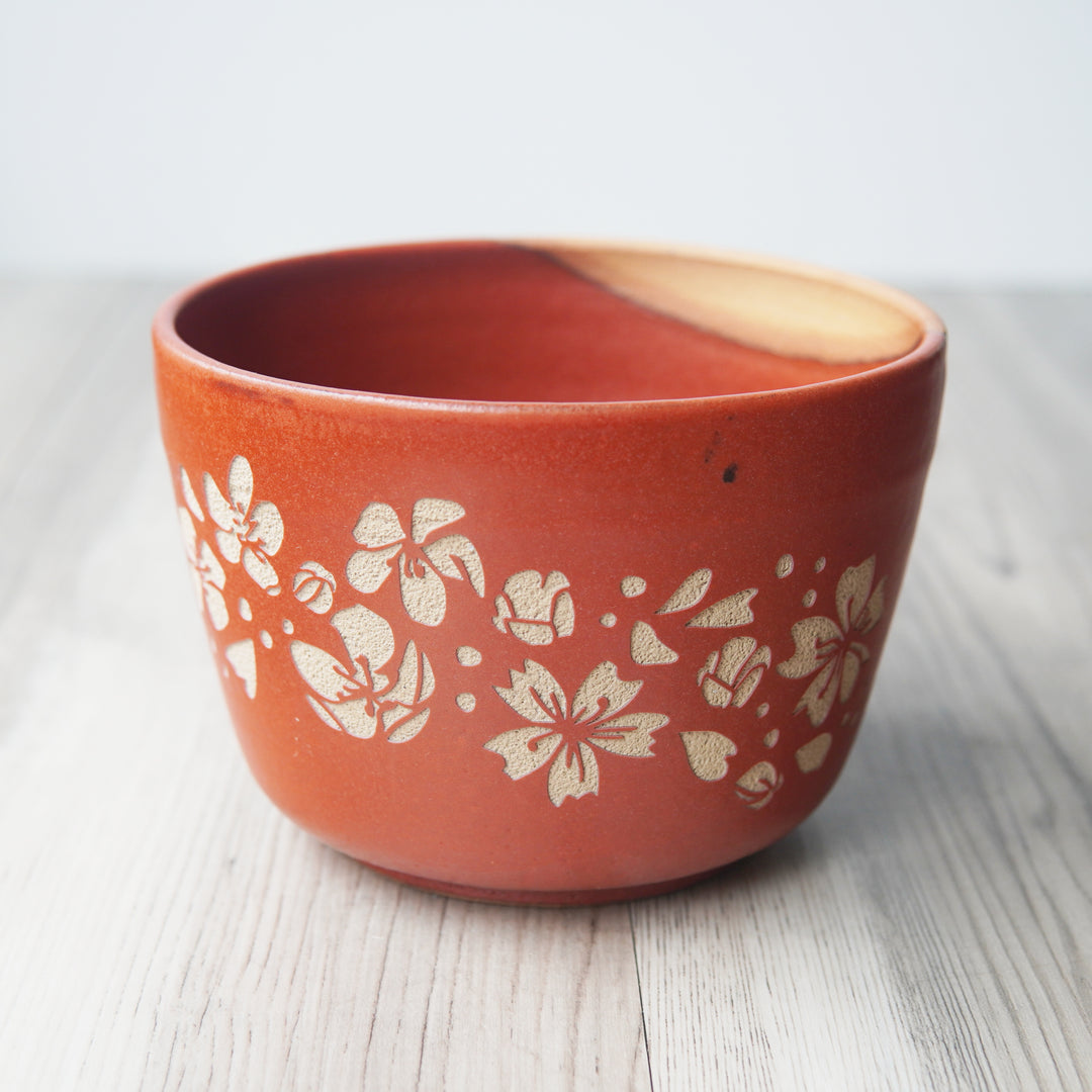 Cherry Blossom Bowl, Farmhouse Style Handmade Pottery