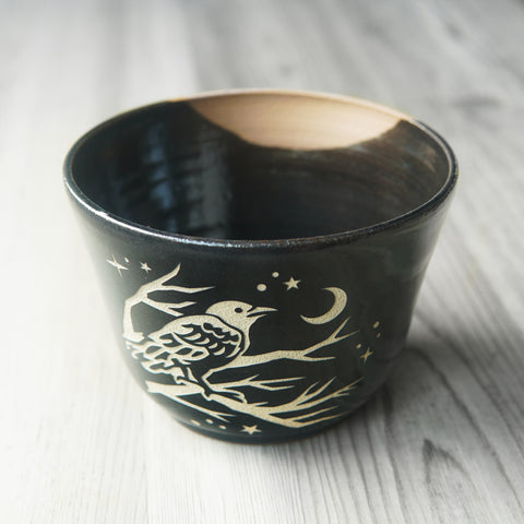 Crow Bowl, Medium Farmhouse Style Handmade Pottery