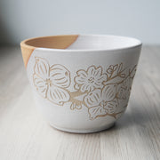 Dogwood Flower Bowl, Farmhouse Style Handmade Pottery