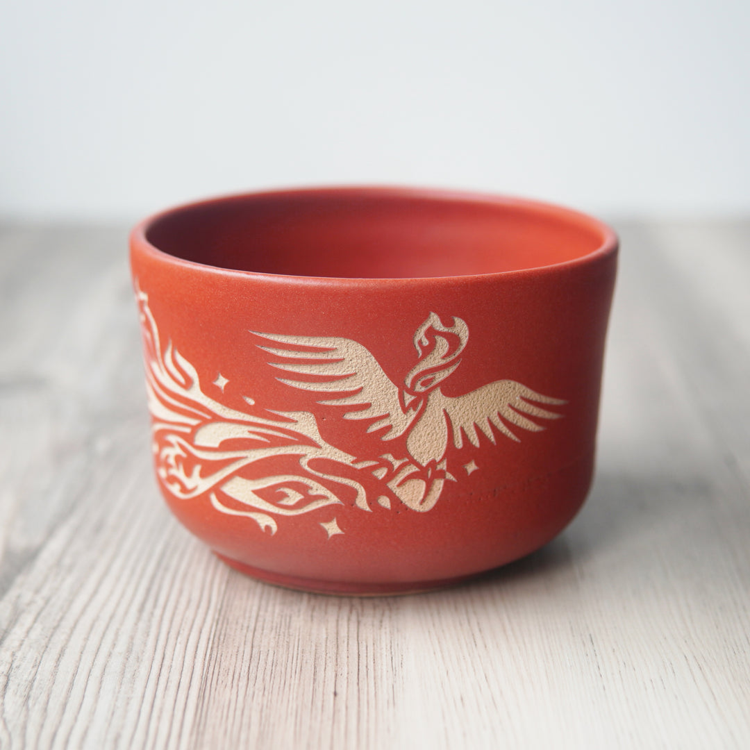 Phoenix Bird Bowl, Farmhouse Style Handmade Pottery