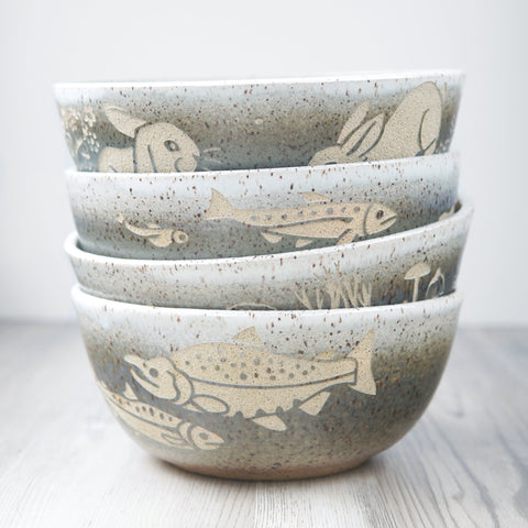 Ramen Bowl Engraved-to-Order - Introvert Collection Handmade Pottery