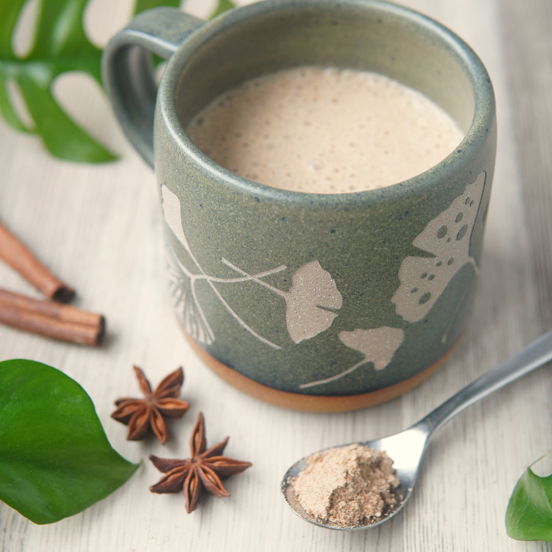 Ginkgo Leaves Mug, Forest Style Handmade Pottery