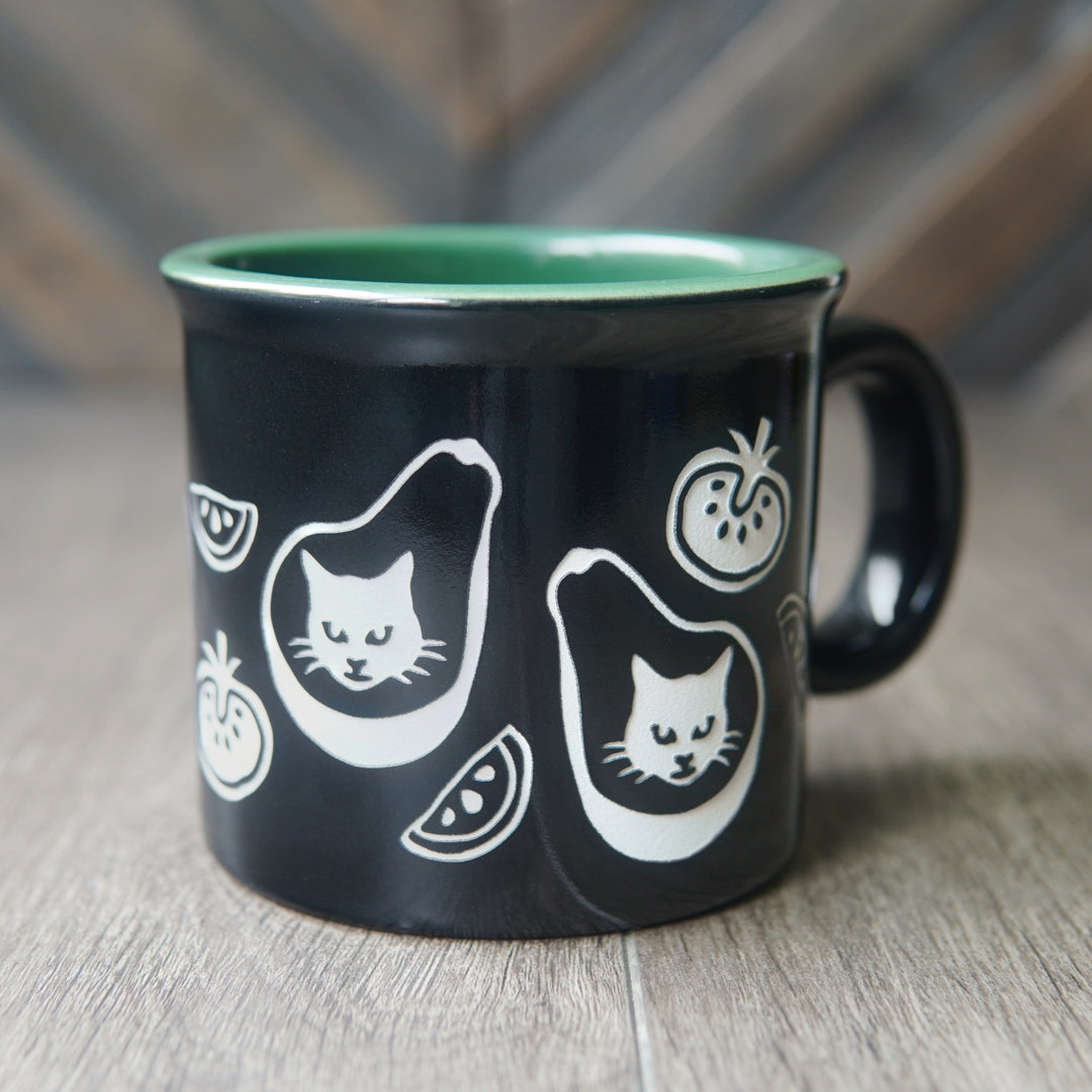 Avocado Cat Camp Mug - AvoCATo made in USA ceramic