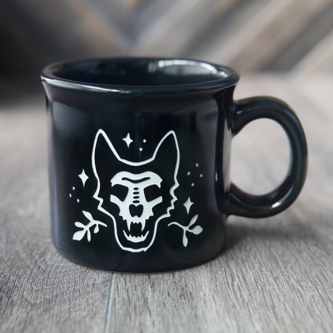 Dog Skull Camp Mug - made in USA ceramic