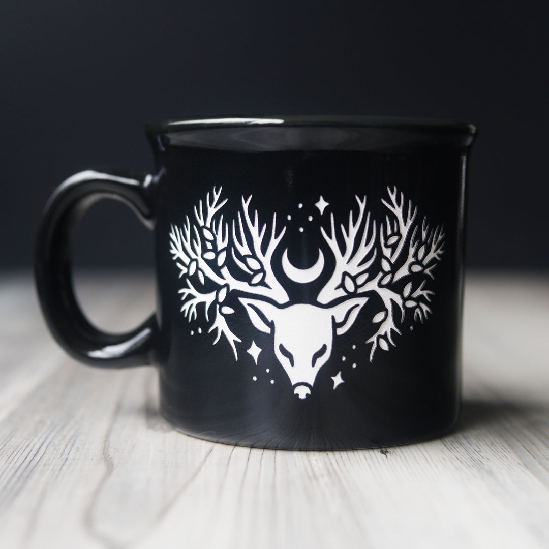 Deer Tree Camp Mug - Forest Goddess - made in USA ceramic