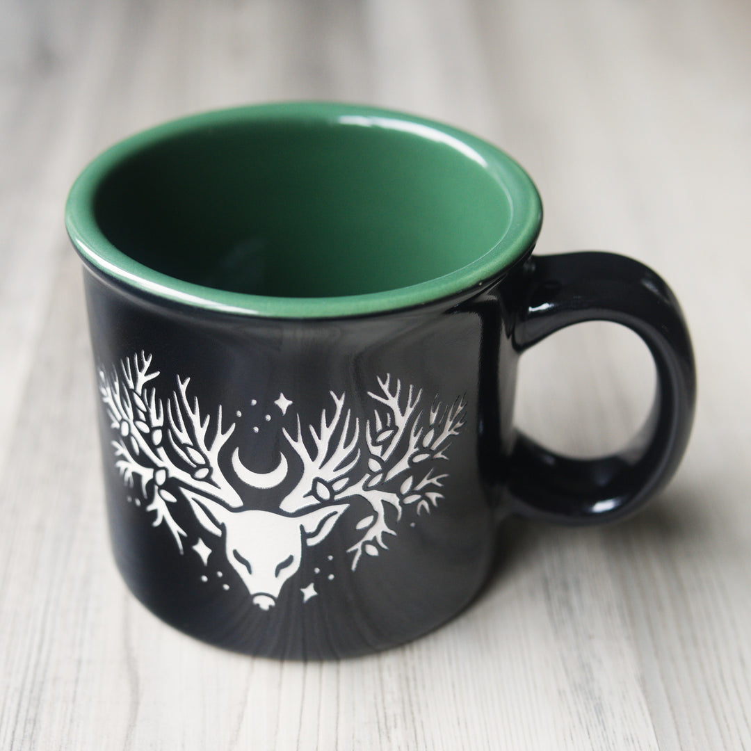 Deer Tree Camp Mug - Forest Goddess - made in USA ceramic