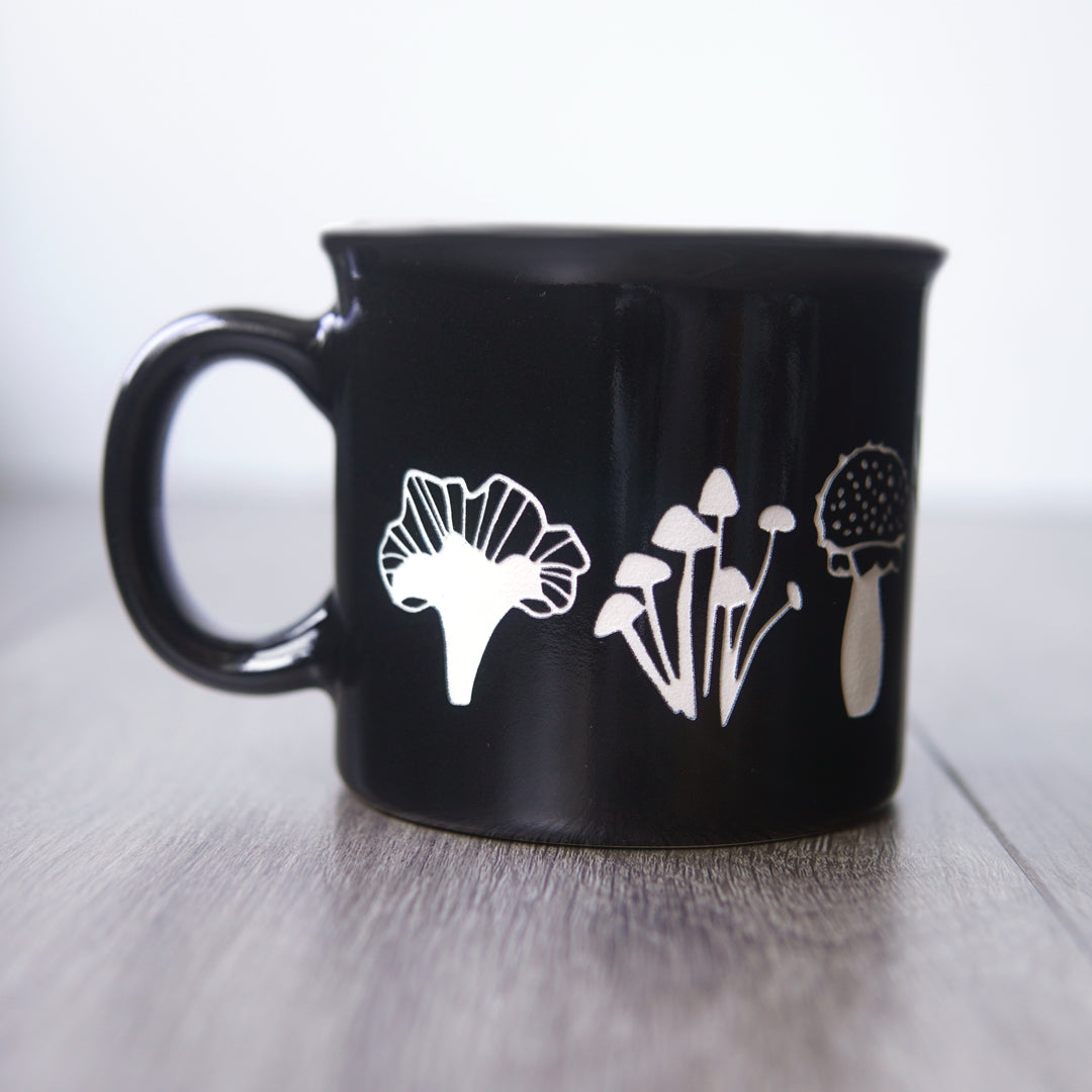 Mushroom Collection Camp Mug - Dishwasher-Safe, Microwave-Safe