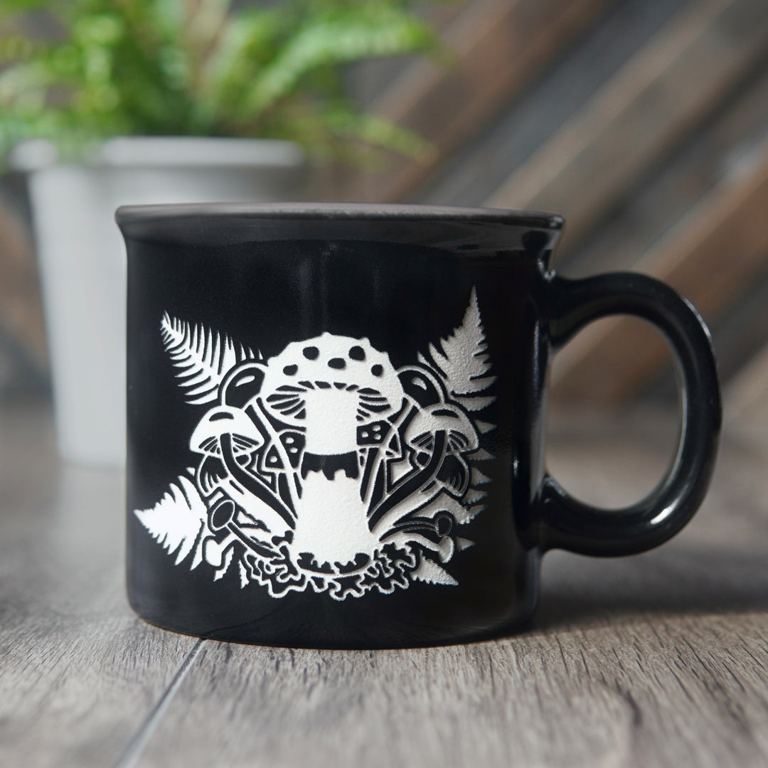 Mushroom + Ferns Camp Mug - made in USA ceramic