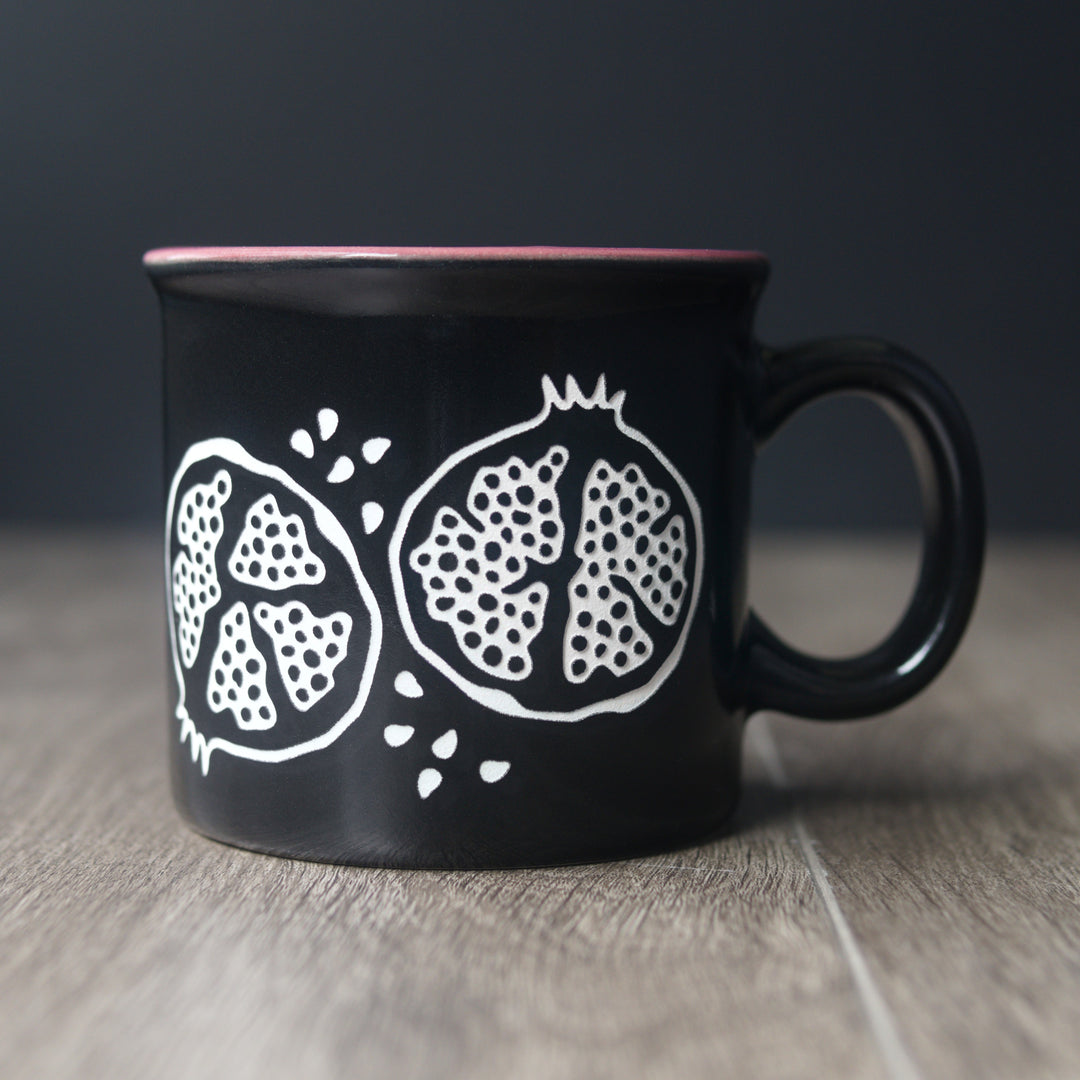 Pomegranate Camp Mug - made in USA ceramic