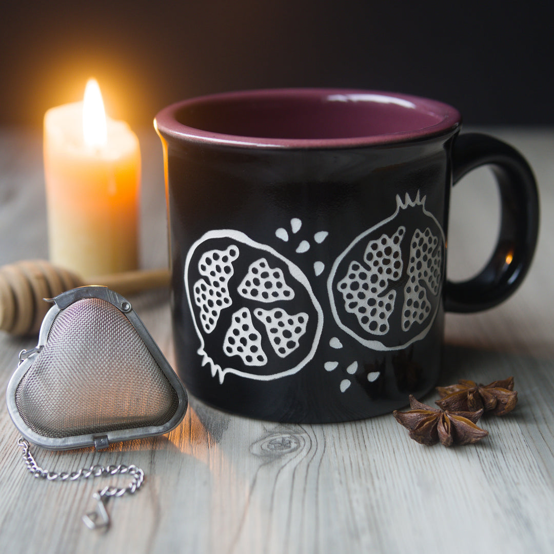 Pomegranate Camp Mug - made in USA ceramic