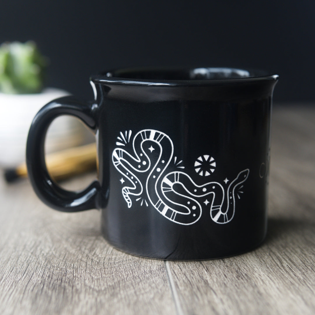 Celestial Snake Camp Mug - made in USA ceramic