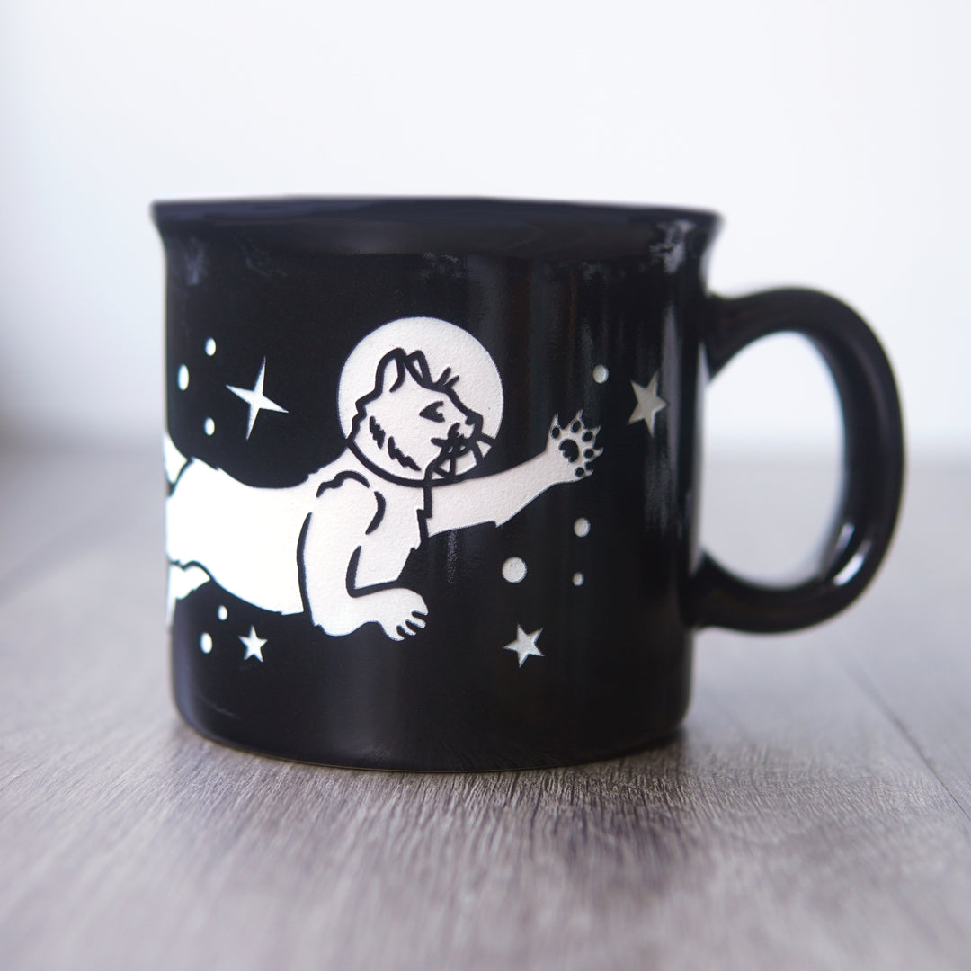 Space Cat Camp Mug - Dishwasher-Safe, Microwave-Safe