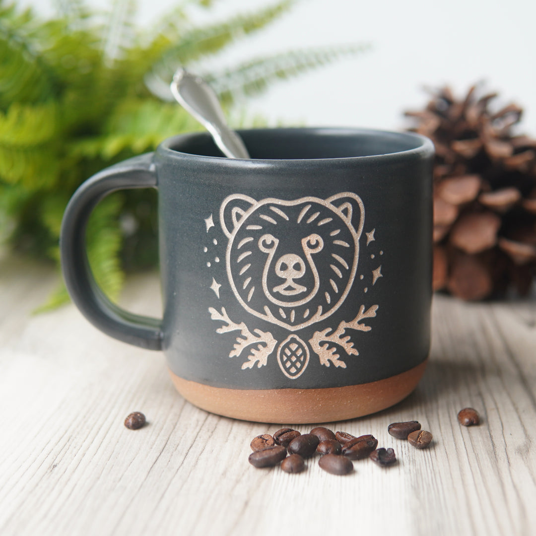 Bear Mug, Forest Style Handmade Pottery