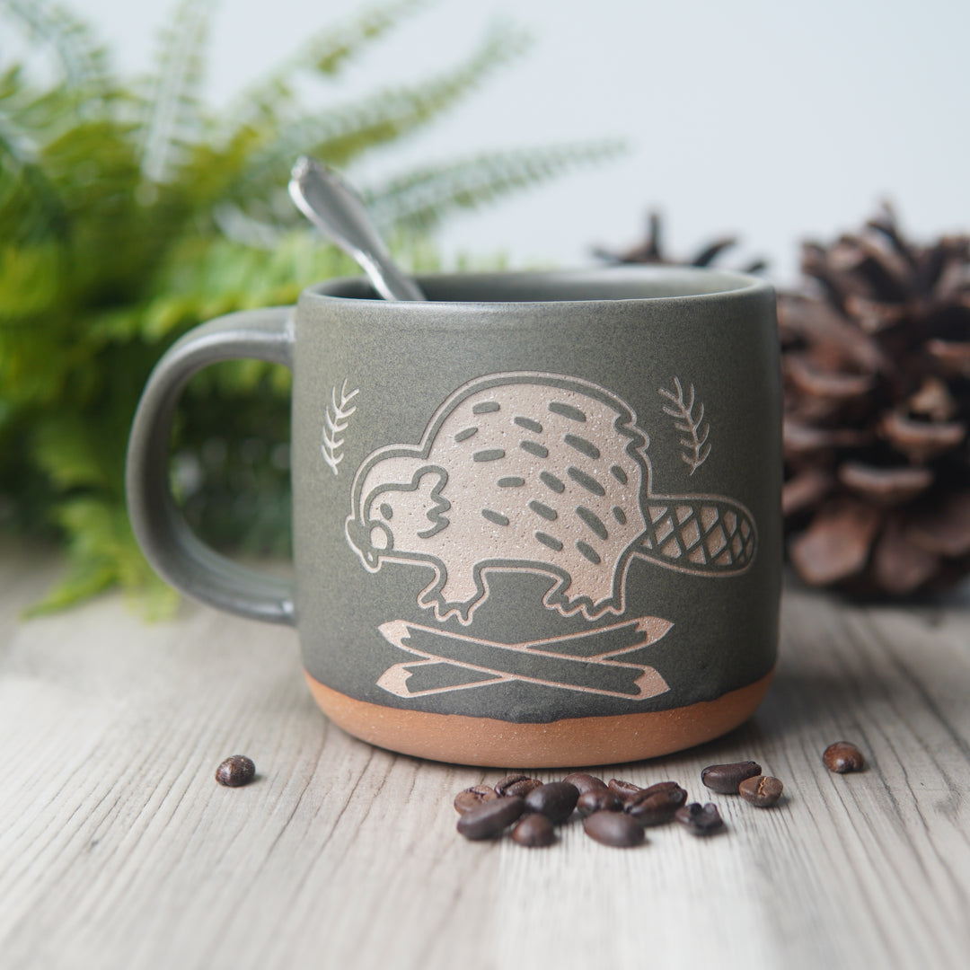 Beaver Mug, Forest Style Handmade Pottery