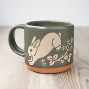 Rabbit Mug in Moss green