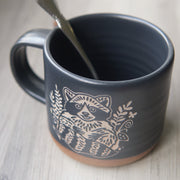 Raccoon Mug, Forest Style Handmade Pottery