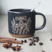 Raccoon Mug, Forest Style Handmade Pottery