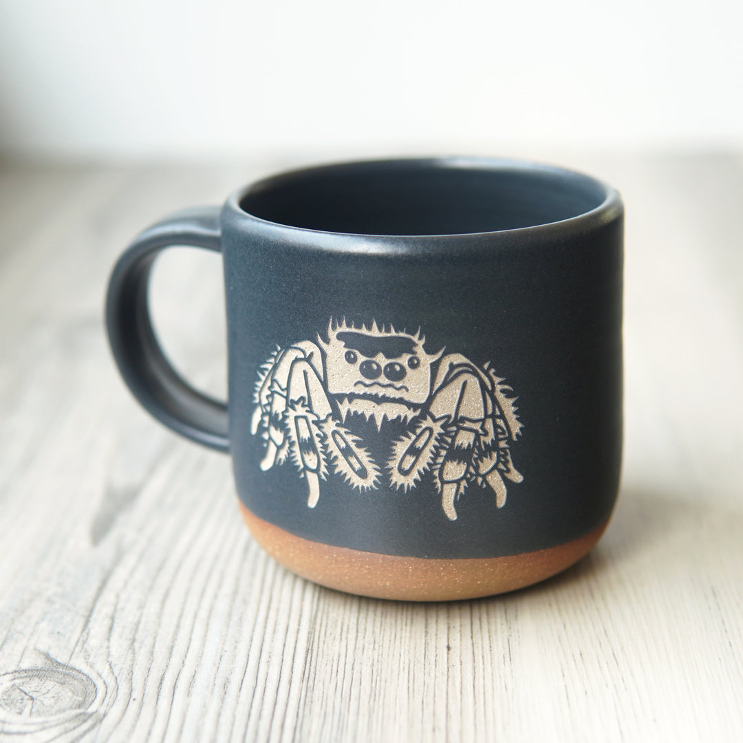 Spider Mug, Forest Style Handmade Pottery