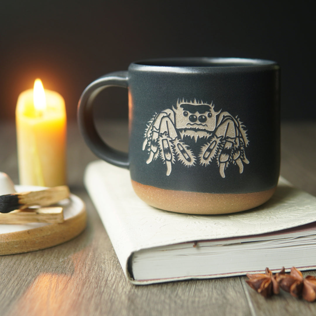 Spider Mug, Forest Style Handmade Pottery