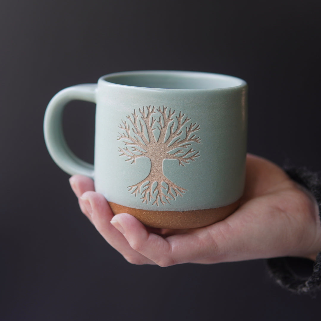 Tree of Life Mug, Forest Style Handmade Pottery