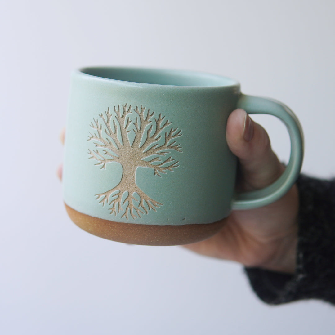 Tree of Life Mug, Forest Style Handmade Pottery