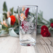 Book Cat Highball Glass - etched cocktail barware