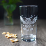 Owl + Oak Highball Glass - etched cocktail barware