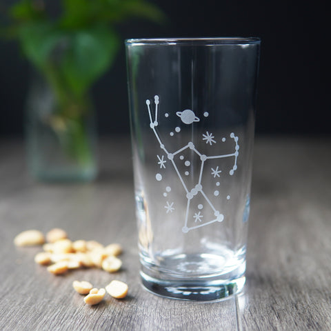 Orion Highball Glass - constellation etched cocktail barware