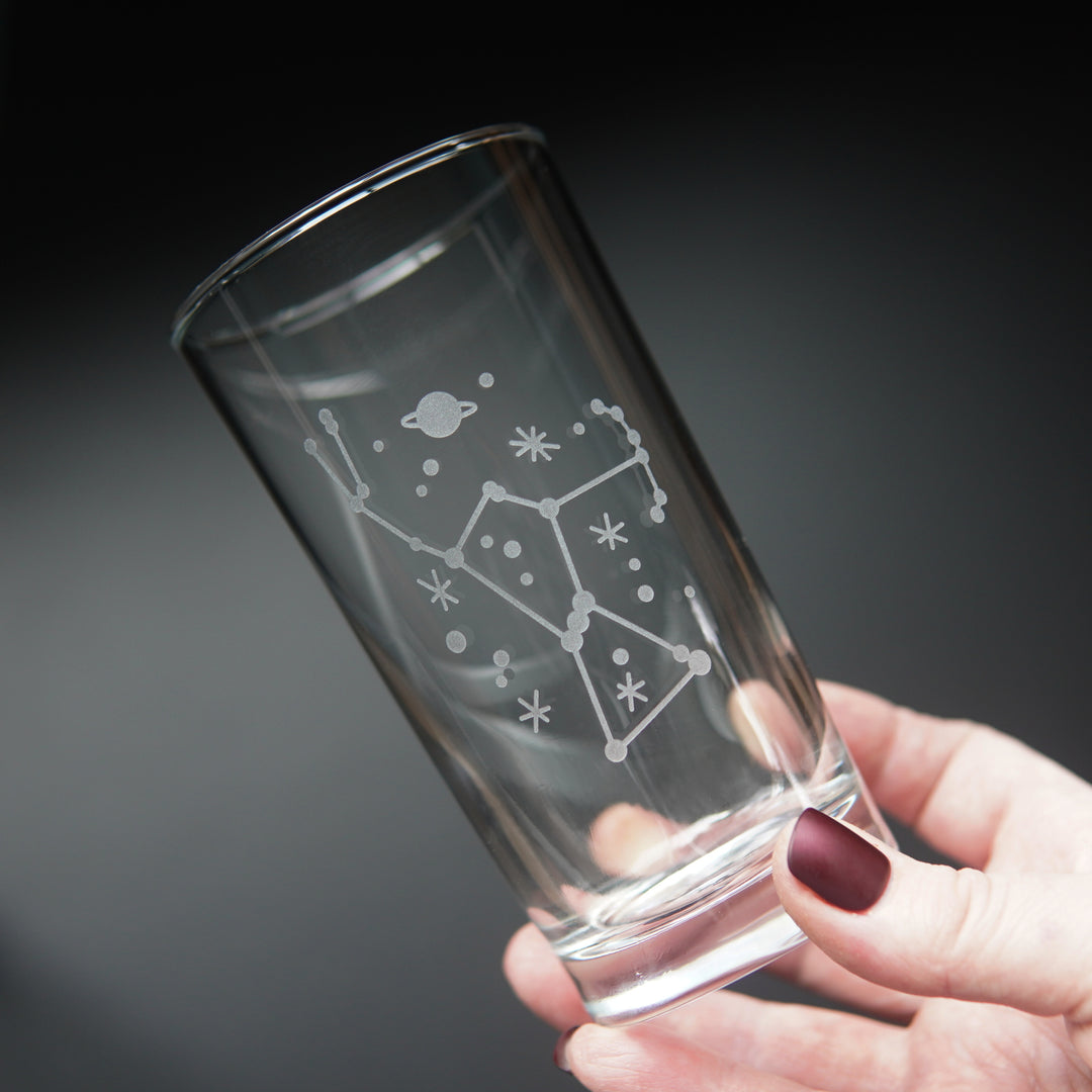 Orion Highball Glass - constellation etched cocktail barware