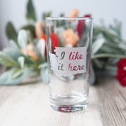 Washington State Highball Glass - "I like it Here" etched cocktail barware