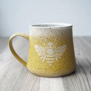 Bee Mug - Lemon Yellow Introvert Collection Handmade Pottery
