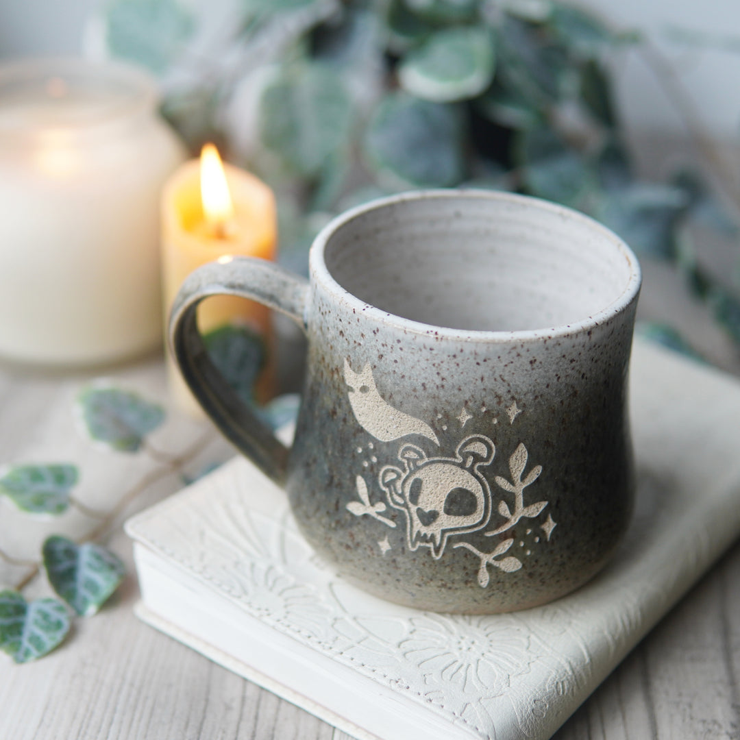 Haunted Skull Mug - Introvert Collection Handmade Pottery