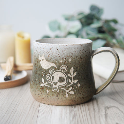 Haunted Skull Mug - Introvert Collection Handmade Pottery