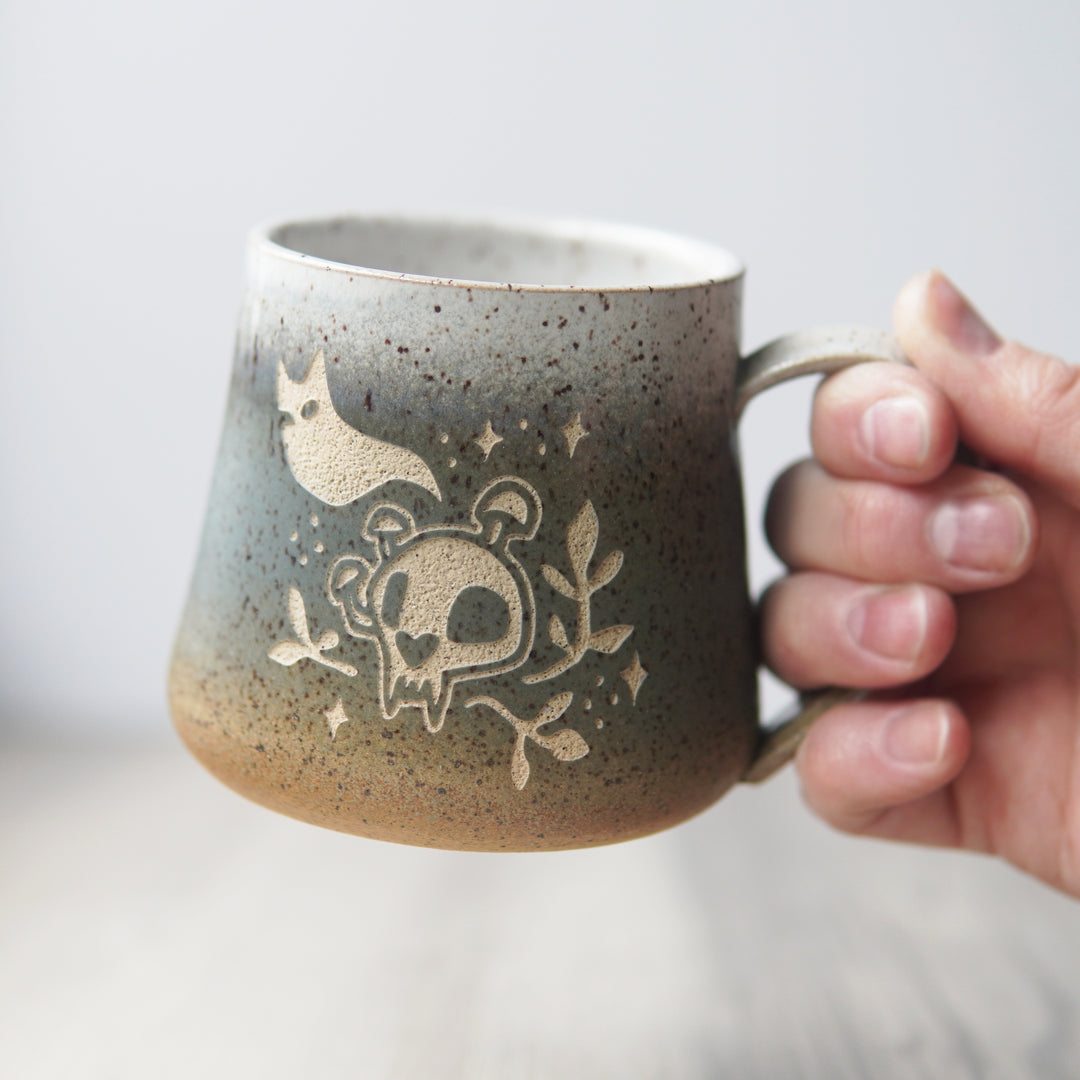 Haunted Skull Mug - Introvert Collection Handmade Pottery