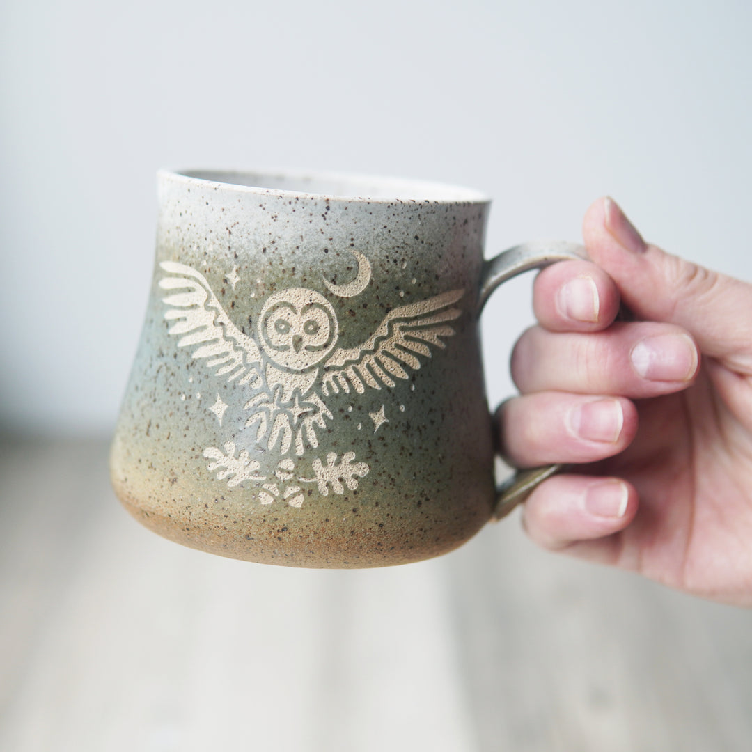 Owl + Oak Mug - Introvert Collection Handmade Pottery