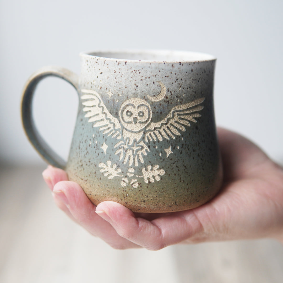 Owl + Oak Mug - Introvert Collection Handmade Pottery