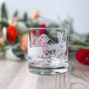 Bald Eagle Lowball Glass - etched cocktail glassware