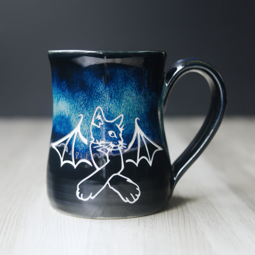 Cat Bat Mug - Hearth Collection Handmade Pottery
