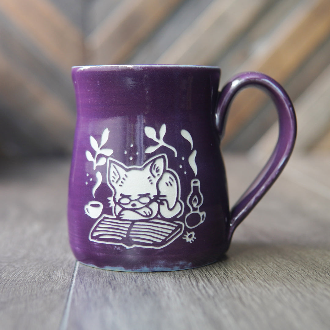 Book Cat Mug - Hearth Collection Handmade Pottery