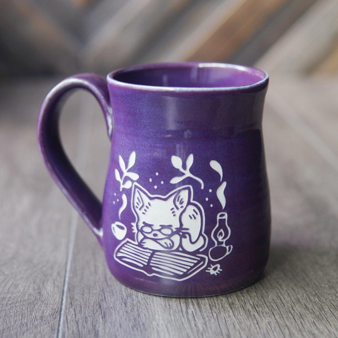 Book Cat Mug - Hearth Collection Handmade Pottery