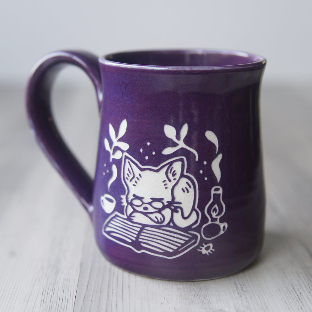 Book Cat Mug - Hearth Collection Handmade Pottery
