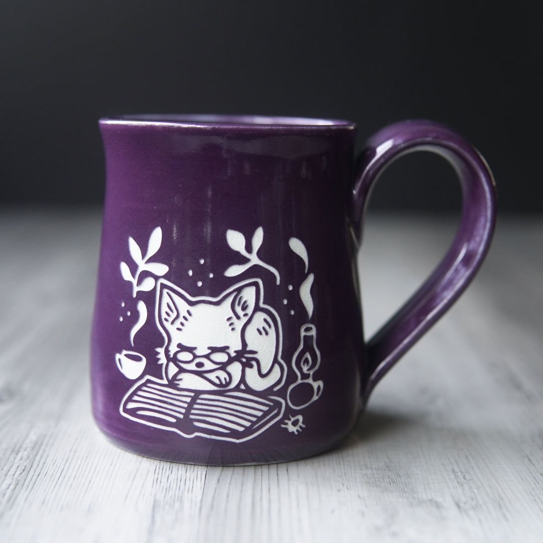 Book Cat Mug - Hearth Collection Handmade Pottery