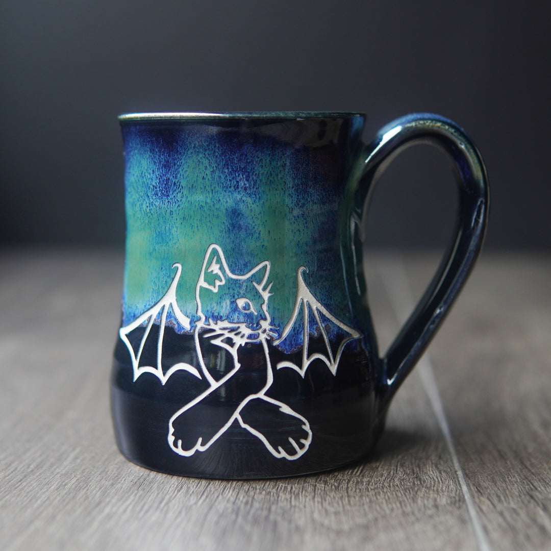 Cat Bat Mug - Hearth Collection Handmade Pottery
