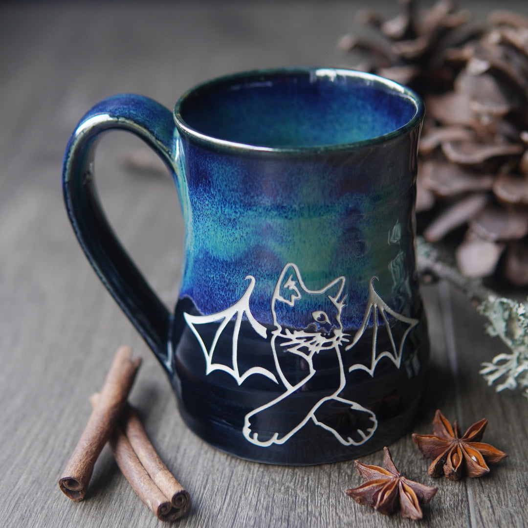 Cat Bat Mug - Hearth Collection Handmade Pottery