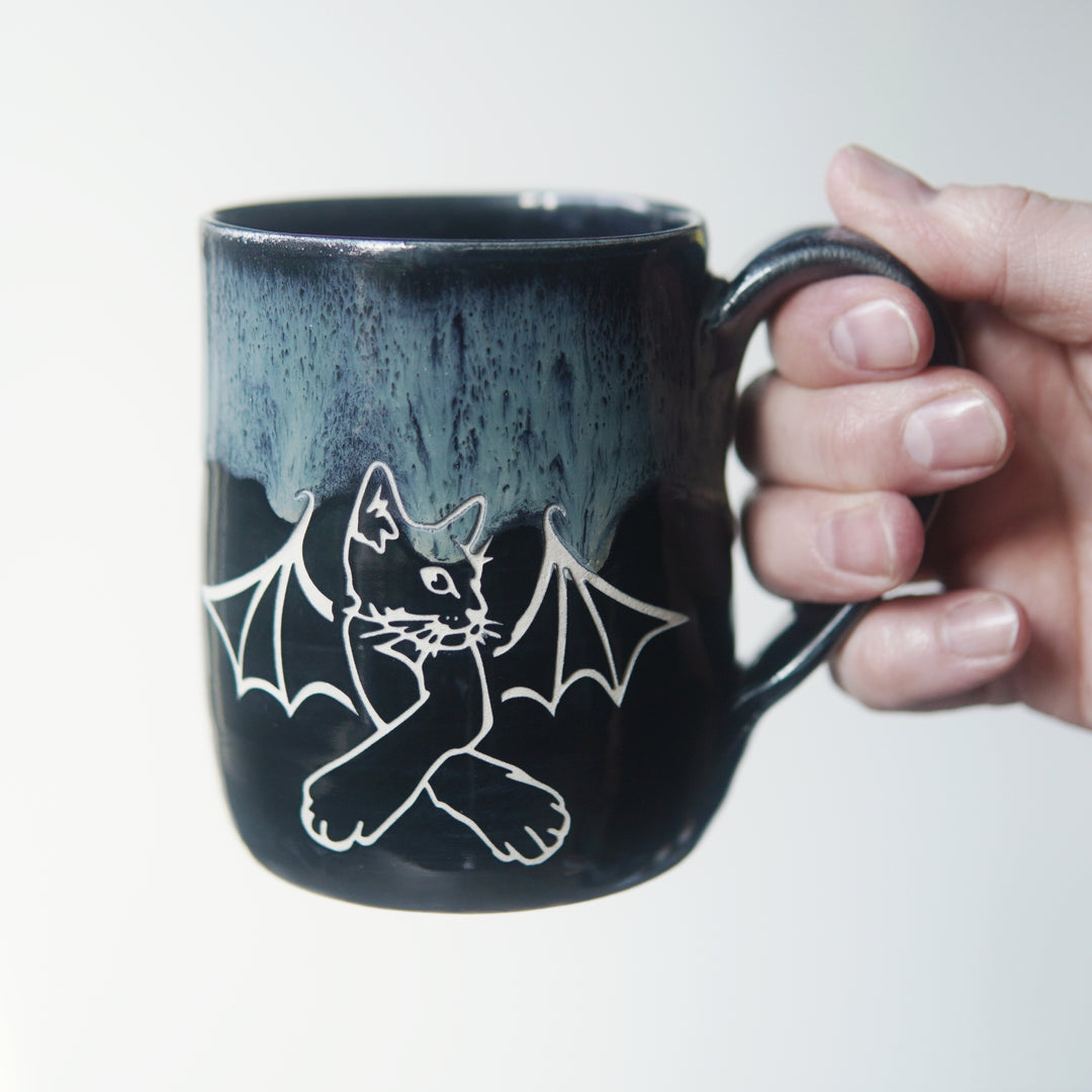 Cat Bat Mug - Hearth Collection Handmade Pottery