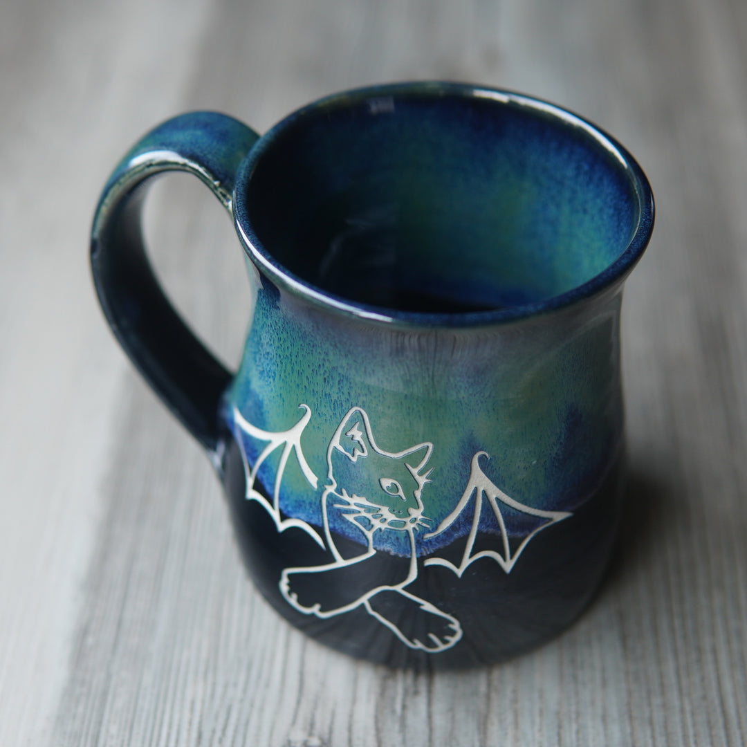 Cat Bat Mug - Hearth Collection Handmade Pottery