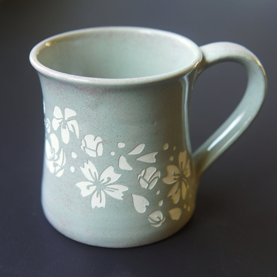 Flower Mug - Cherry Blossoms - Hearth Collection Handmade Pottery