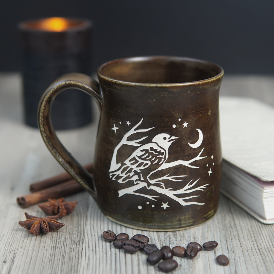 Crow Mug - Hearth Collection Handmade Pottery