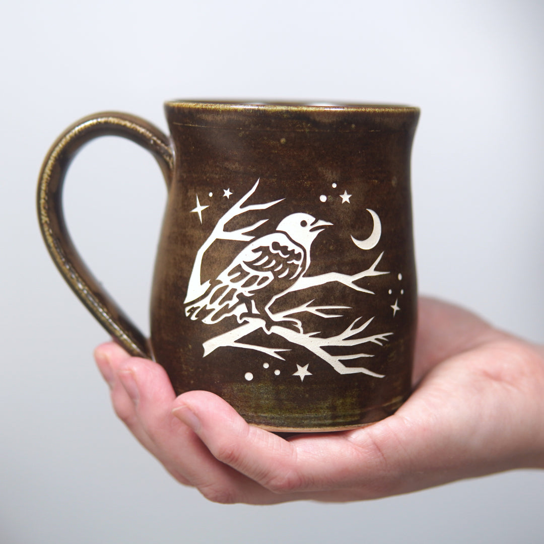 Crow Mug - Hearth Collection Handmade Pottery